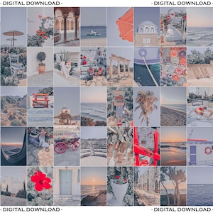Travel Collage, Greece Collage, Beach Collage, Mamma Mia Collage, Summer Collage, Photo Collage, Blue Collage, Collage Kit Aesthetic Collage