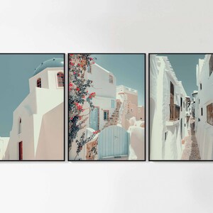 Santorini Print, Greece Print, Print Set of 3, College Dorm Print, Greece Gallery Wall, Mediterranean Print, Summer Greece Print, Mamma Mia image 2