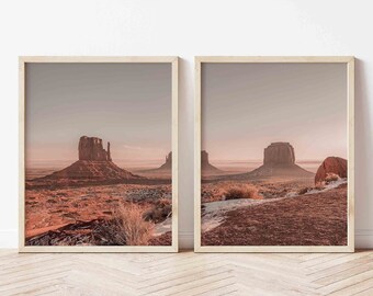 Desert Print Set of 2, Desert Print, Desert Home, Desert Decor, Boho Decor, 2 Piece Wall Art, Monument Valley, Arizona Desert, Southwestern