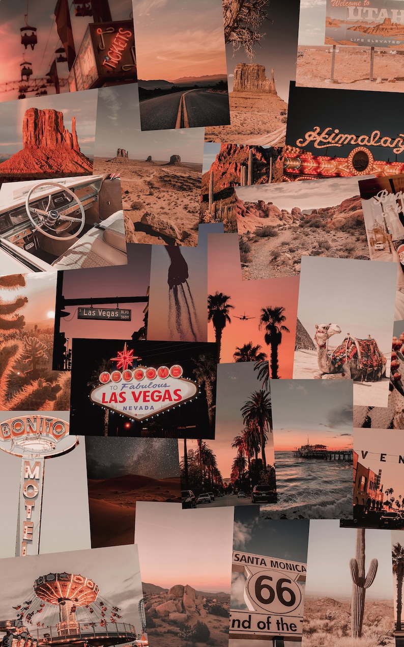 Travel Collage, Travel Aesthetic, Collage Kit, Retro Collage, Wanderlust Collage, Vintage Collage, Boho Collage, Desert Collage Wall Collage image 3