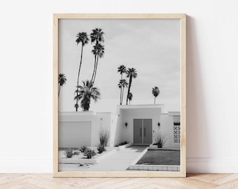 Palm Springs Druck, Palm Springs Haus, Kalifornien Wandkunst, Palm Springs Mid Century Palm Springs Kunst, Boho Wüste Dekor, Retro-Haus-Druck