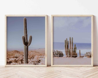 Cactus Print Set of 2, Cactus Print, Cactus Wall Print, Arizona Desert, Desert Home, Desert Printable, Boho Decor, Southwestern Print