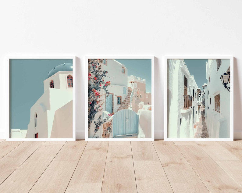 Santorini Print, Greece Print, Print Set of 3, College Dorm Print, Greece Gallery Wall, Mediterranean Print, Summer Greece Print, Mamma Mia image 3