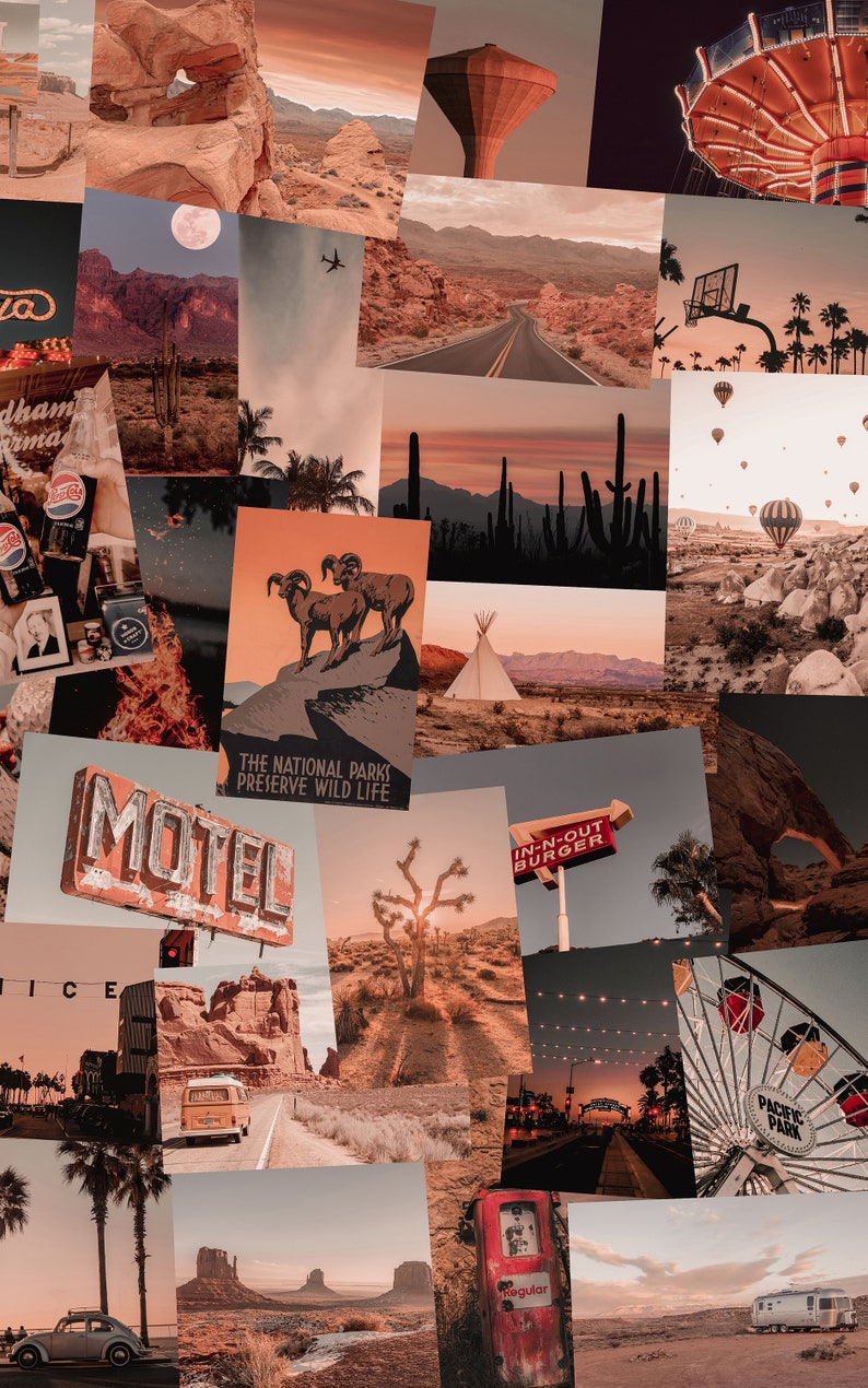 Travel Collage, Travel Aesthetic, Collage Kit, Retro Collage, Wanderlust Collage, Vintage Collage, Boho Collage, Desert Collage Wall Collage image 4