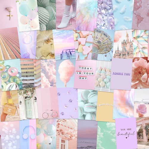 Pastel Collage Soft Collage Digital Collage Kit Aesthetic - Etsy