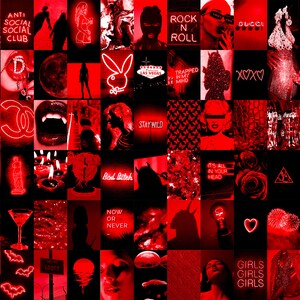Red Collage Collage Kit Red Aesthetic Red Black Collage Etsy Uk