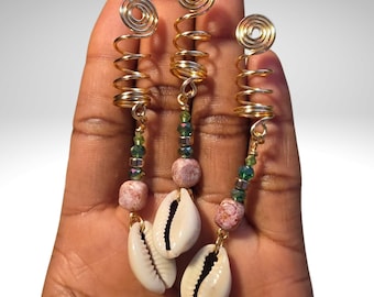 Cowrie Shell Loc Jewelry – Handmade Hair Accessories for Locs, Braids & Twists
