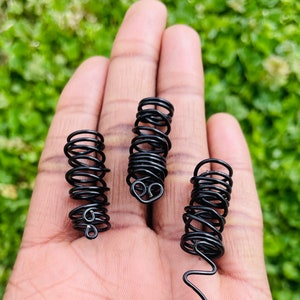 Black Criss Cross Loc Jewelry Set |3 pc Black Copper Loc Coil | Braid Jewelry | Wire Loc Jewelry