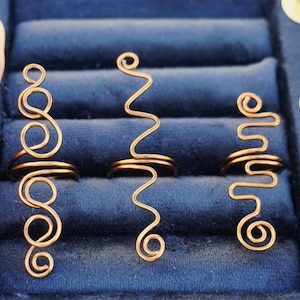 Antique Brass Spiral Ring | Adjustable Wire Ring | Afro Boho Jewelry | Handmade Brass Ring | Minimalist Loc Jewelry | Statement Ring