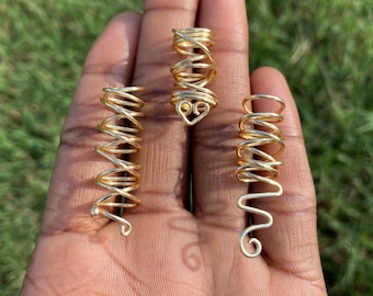 14KT GOLD Criss Cross Loc Jewelry Set |3 pc Gold Copper Loc Coil | Braid Jewelry | Wire Loc Jewelry