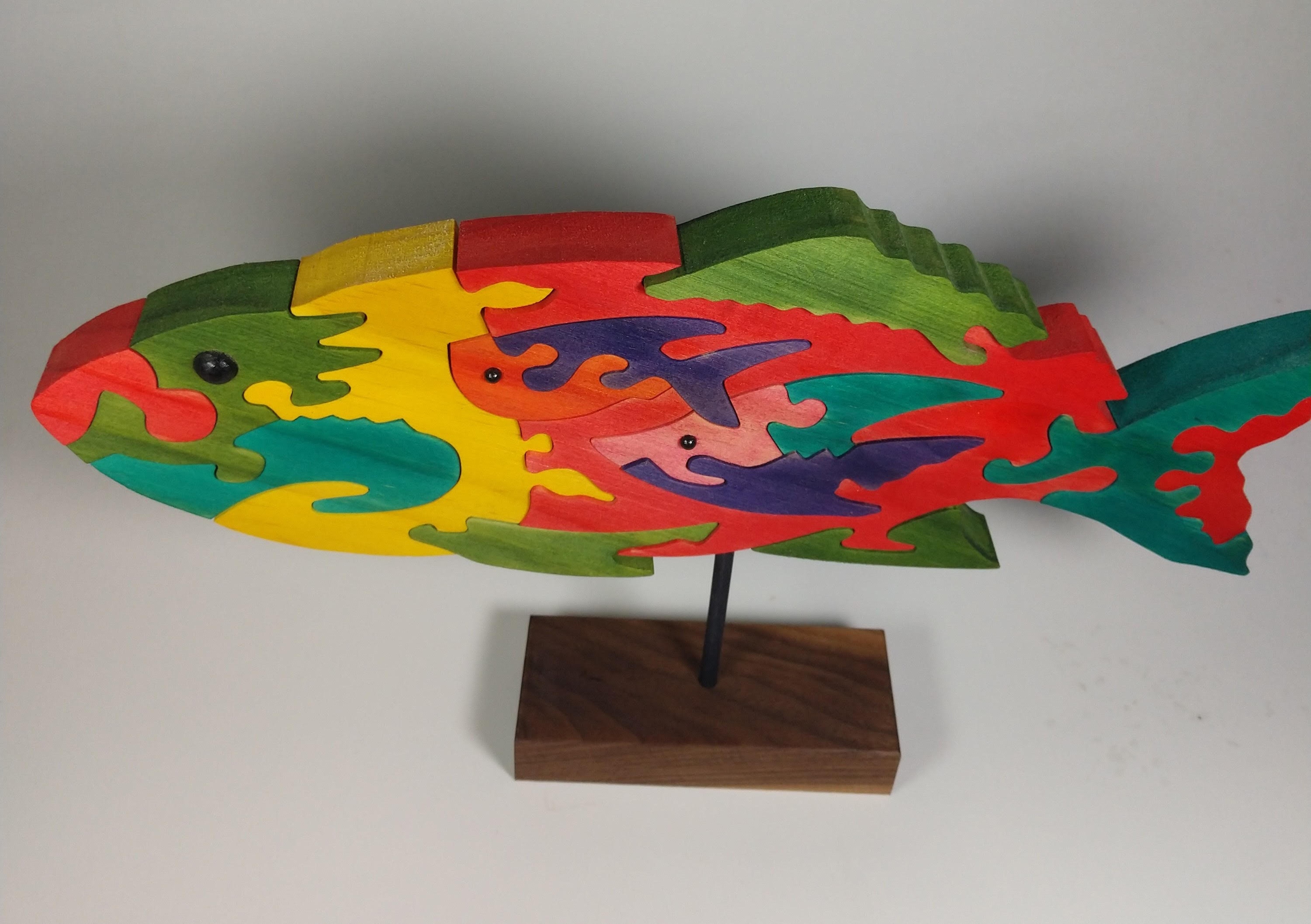 Handmade Colorful Fish Puzzle Etsy