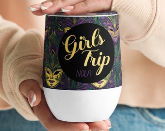 Gift for Her, Girls Trip Cups, Personalized Cups, Girls Trip Mardi Gras, Bachelorette Party Gift, Girls Trip Gift, Wine Tumbler, Girls Trip