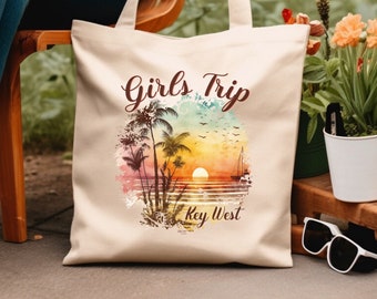 Girls Trip Tote,Key West,Girls Weekend Gift,Womens Tote Bag,Girls Trip Gift,Womens Tote Bag, Bachelorette Gift,Bachelorette Weekend,Tote Bag