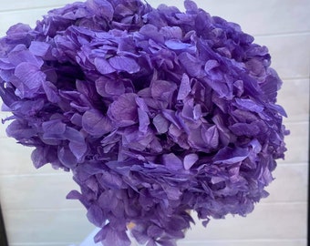 Beautiful Premium Preserved Purple Hydrangea / Assorted Dried and Preserved Flowers / Vivid Blue Hydrangea Stem / Premium Blue Dried Flower