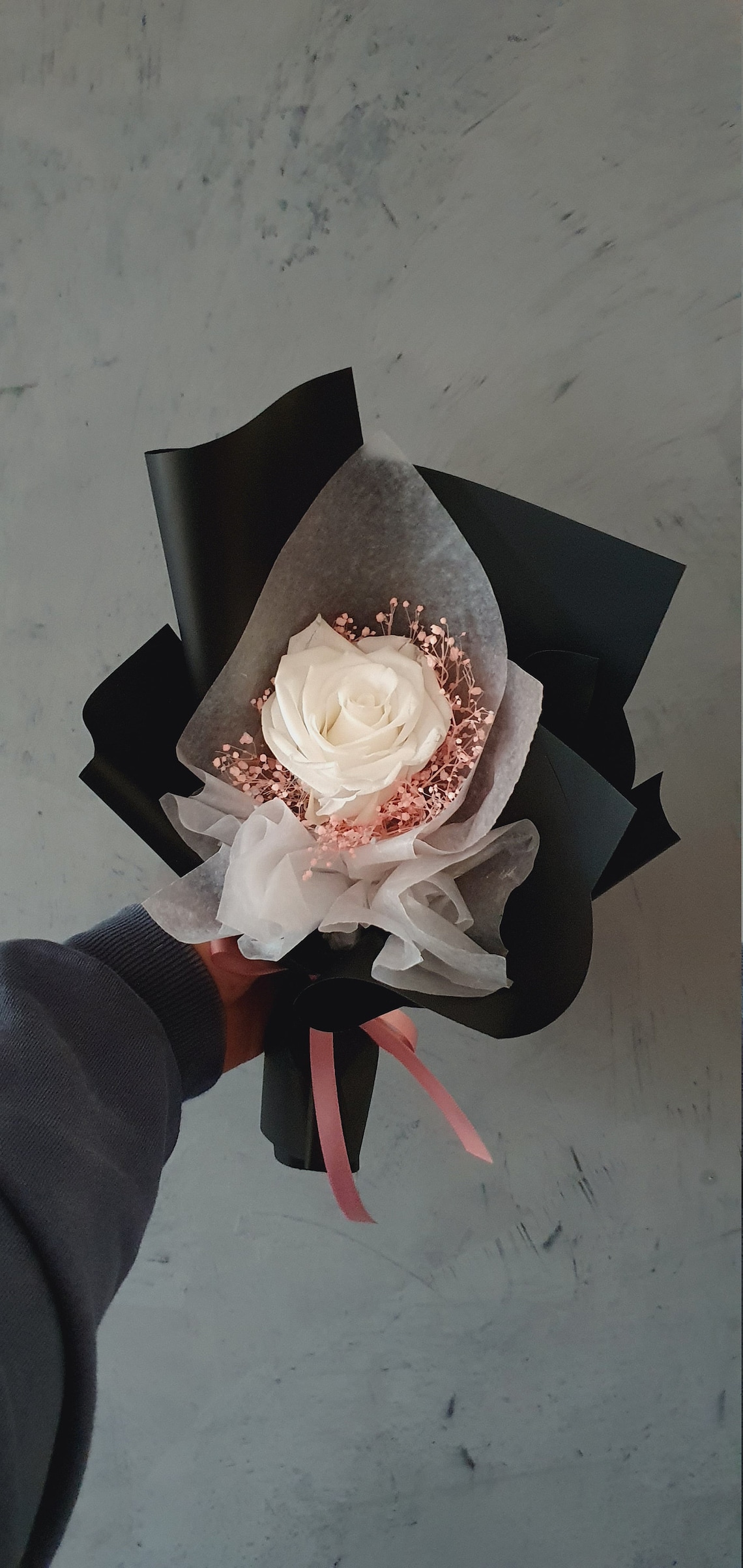 Midnight Blue Everlasting Single Rose Arrangement / Preserved Single ...