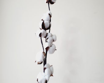 Cotton Ball Preserved Flower / White Cotton Flower / Dried Floral One Stem Only / Boho Style / Wedding Flowers / Birthday Decor / Engagement