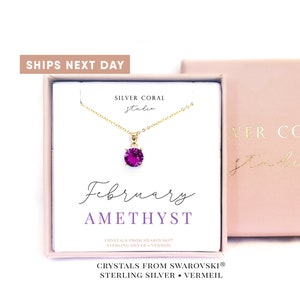 February Birthstone Necklace, Amethyst Birthstone, Amethyst Necklace,Birthday Gift For Her,Birthday Necklace,February Birthday,Gold Amethyst