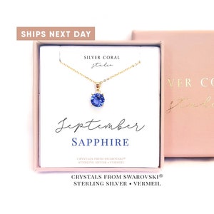 Sapphire Jewelry, Sterling Silver 925, Sapphire Pendant, Rose Gold Sapphire, September Birthstone Necklace, 21st Birthday Gift For Her