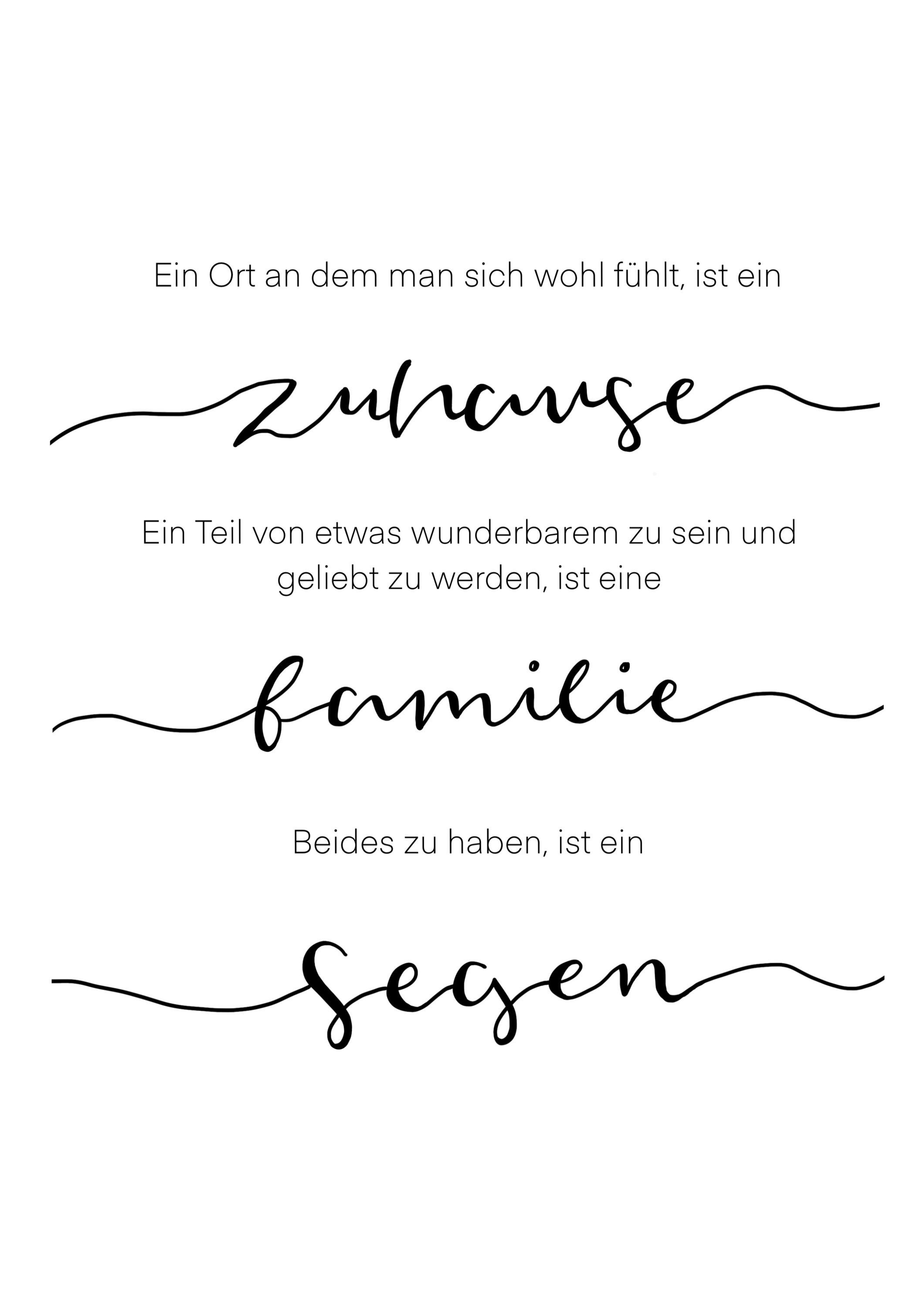 Poster Familie Spruch A4 Etsy.de