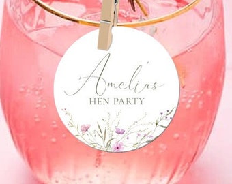 Wildflower Edible Drinks Toppers Hen Party Wedding