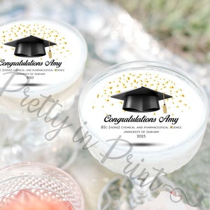 Personalised Graduation Signature Drinks Topper Cocktail Topper Party Edible Favour