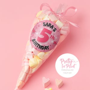 Adesivi di compleanno personalizzati Scegli il colore Nome ed età