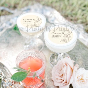 Personalised Signature Drinks Topper Cocktail Topper Party Wedding Hen Birthday Baby Shower Edible Favour