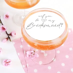 Will You Be My Bridesmaid, Aanzoek bruidsmeisje, Topper voor eetbare drankjes, Snelle levering in het VK