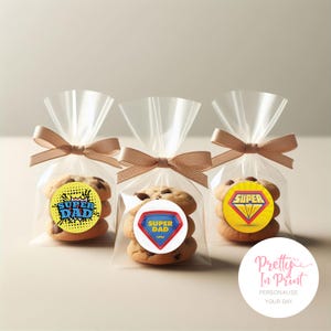 Adesivos de Feliz Dia dos Pais, Caixa de Presente de Cone Doce, Papai, Obrigado, Etiqueta de Presente, Selo de Super-herói, Melhor Pai
