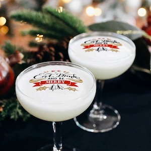 Eat, Drink & Be Merry Cocktail Toppers - Edible Christmas Party Favours for Festive Drinks - Perfect Holiday Hostess Gift