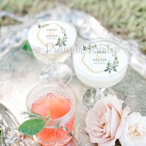 Personalised Signature Drinks Topper Cocktail Topper Party Wedding Hen Birthday Baby Shower Edible Favour