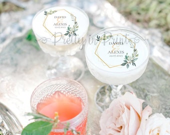 Personalised Signature Drinks Topper Cocktail Topper Party Wedding Hen Birthday Baby Shower Edible Favour