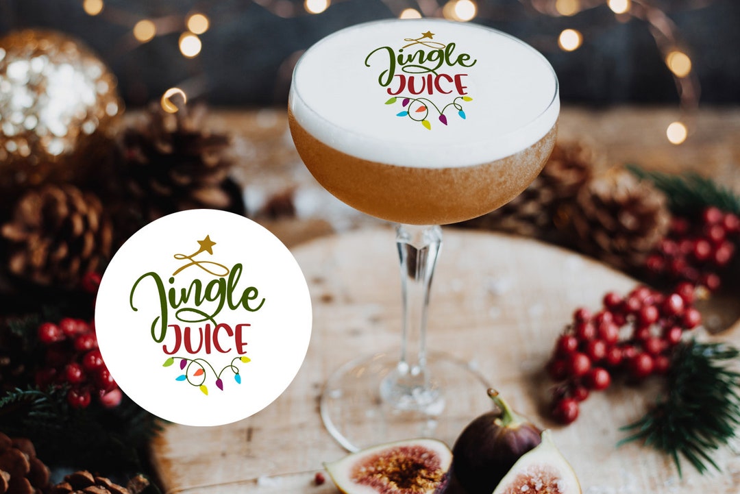 Jingle Juice Christmas Drinks Topper, Edible Cocktail Decorations