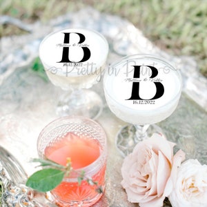 Personalised Signature Cocktail Topper, Initial, Monogram, Edible Drinks Decoration for Party, Wedding, Hen, Birthday, Baby Shower Favour