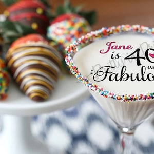 Personalised Signature Drinks Topper Cocktail Topper 40th Party Birthday Edible Favour