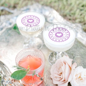 Personalised Signature Drinks Topper Cocktail Topper Party Wedding Hen Birthday Baby Shower Edible Favour