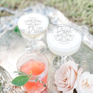 Personalised Signature Drinks Topper Cocktail Topper Party Wedding Hen Birthday Baby Shower Edible Favour