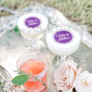 Personalised Signature Drinks Topper Cocktail Topper Party Wedding Hen Birthday Baby Shower Edible Favour