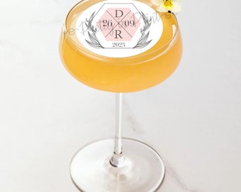 Personalised Signature Drinks Topper Cocktail Topper Party Wedding Hen Birthday Baby Shower Edible Favour