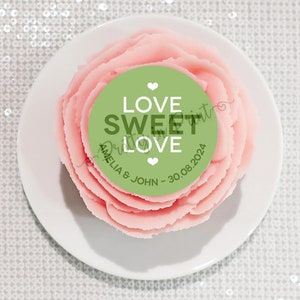 Personalised Wedding Party Engagement Anniversary Sweet Love Edible Cupcake Toppers Favours
