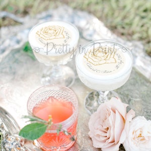 Personalised Signature Drinks Topper Cocktail Topper Party Wedding Hen Birthday Baby Shower Edible Favour