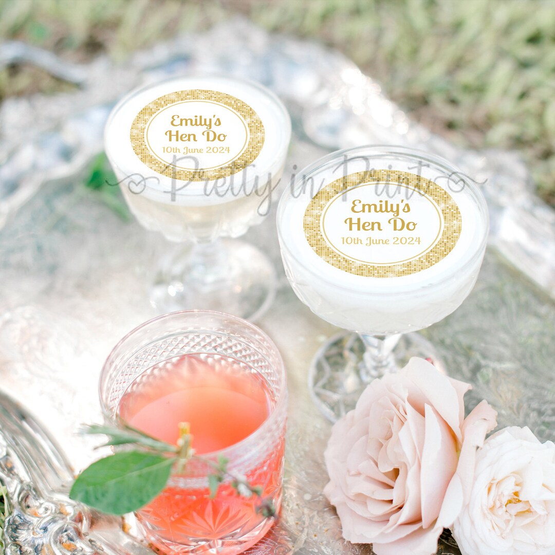 Personalised Signature Cocktail Topper, Glitterball Theme Edible Drinks