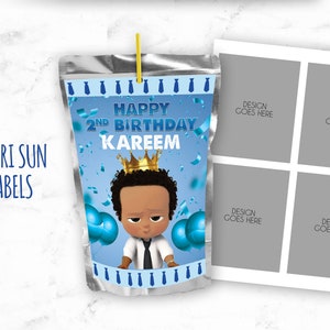 Boss Baby Capri Label, Digital Capri, printable Baby Boss Capri Sun, Baby Boss party, editable, Boss Capri