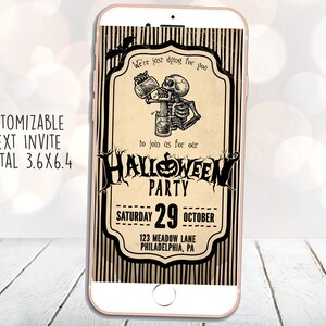 Halloween Party, Halloween Invite, Halloween Invitation, Halloween Text Invite, Party Invite, Halloween Digital Text Invite