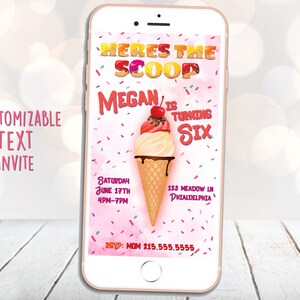 Ice Cream Sprinkles Invitation • Ice Cream Parlor • Sprinkles • Birthday Invitation