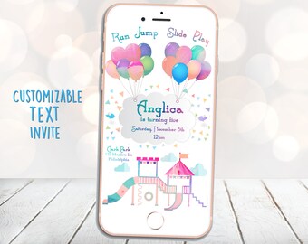 Playground Birthday Party Invitation, Park Party Invite | Park Birthday Party Text Invitation, Outdoor Park Party Invitation, Park Party
