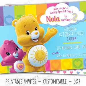 Care Bear Invitation, Care Bear Party, Care Bears Birthday, Care Bear Digital Invite, Care Bears Birthday