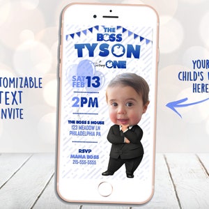 Invito di testo Baby Boss, Invito Baby Boss, Compleanno Baby Boss, Baby Boss Boy, Baby Boss digitale, Personalizzato