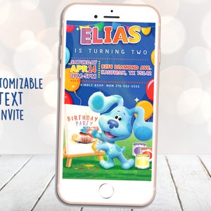 Blues Clues Birthday, Blues Clues Text Invite, Digital Blues Clues