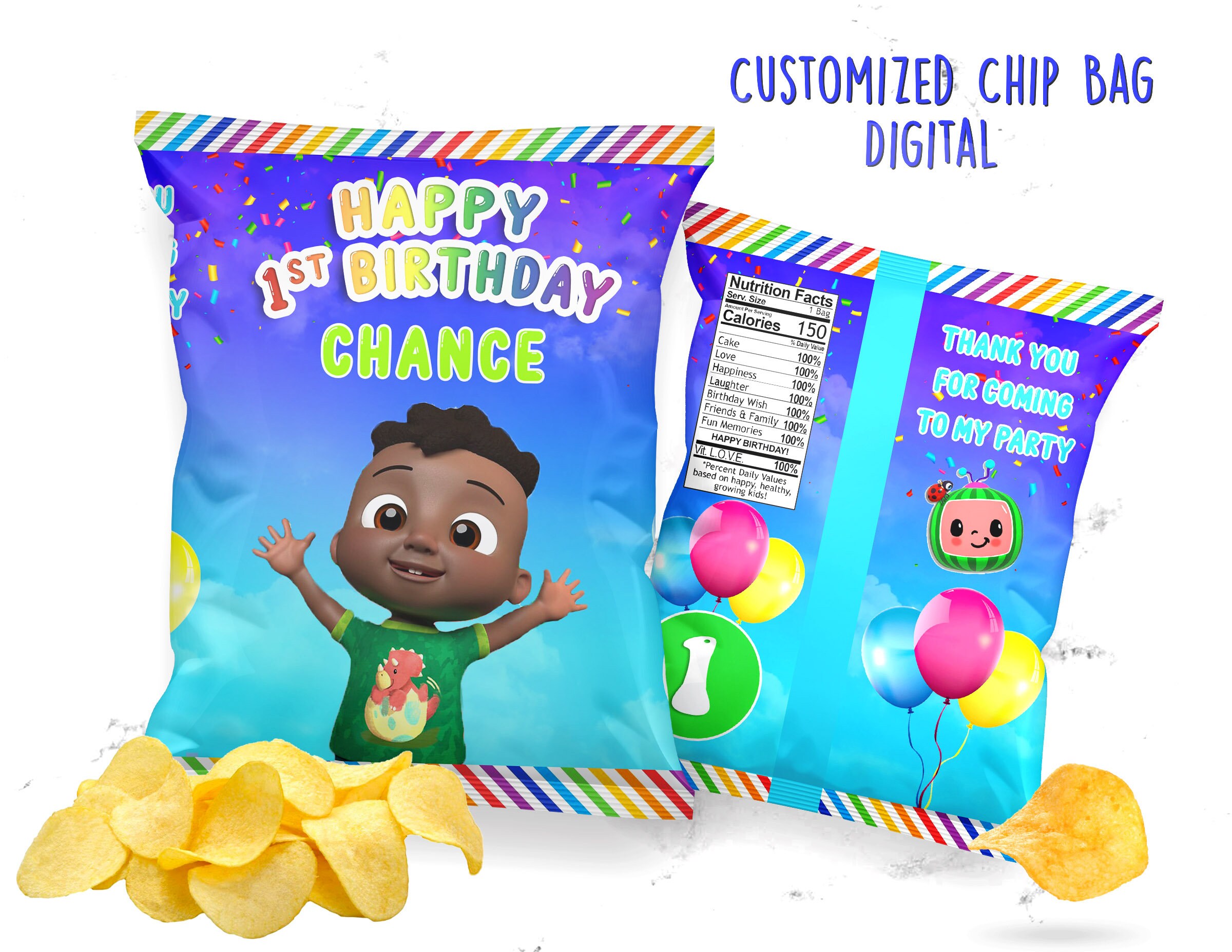 Cocomelon Chip Bag Digital Chip Bag Printable Cocomelon | Etsy Canada